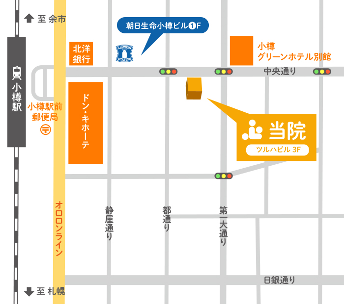 小樽駅・世良心療内科クリニック・地図